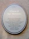 targa della chiesa di San Marziano a Ottone in alta Val Trebbia