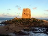 luci della prima sera sulla Torre di Bari Sardo